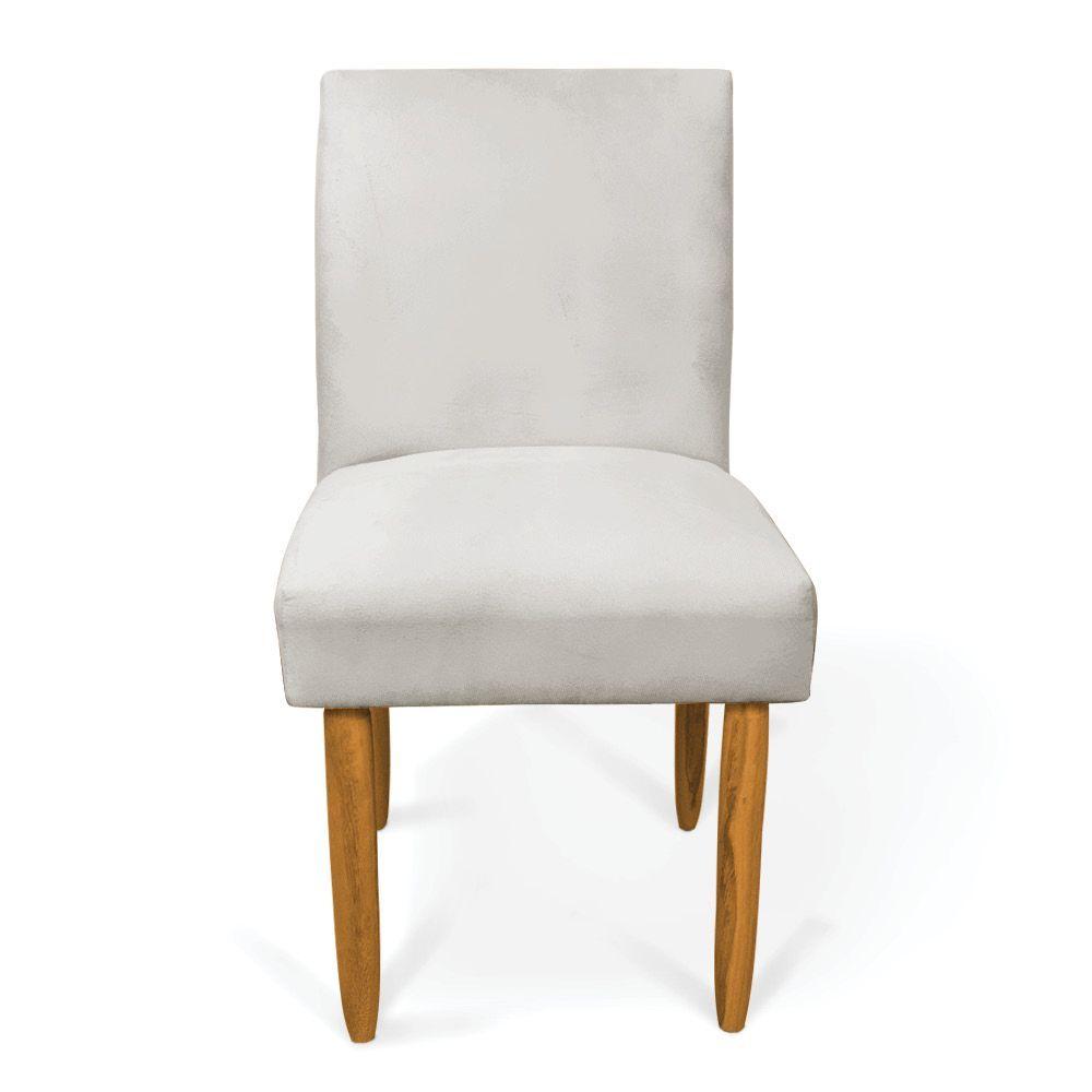 Miniatura Kit 4 Cadeiras De Jantar Carol Veludo Cinza Pés Palito Castanho - D'rossi