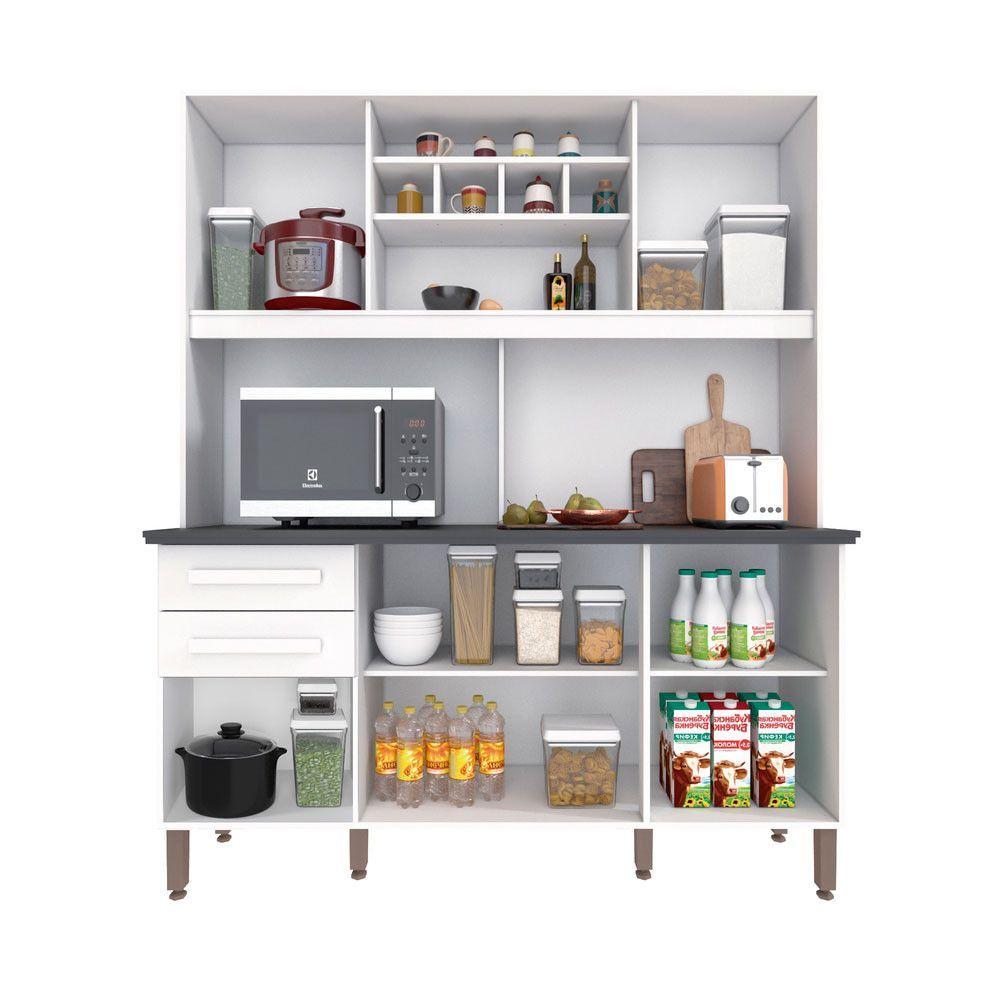 Miniatura Armário Para Cozinha 6 Portas 2 Gavetas Luna Plus Móveis Imop Branco Neve