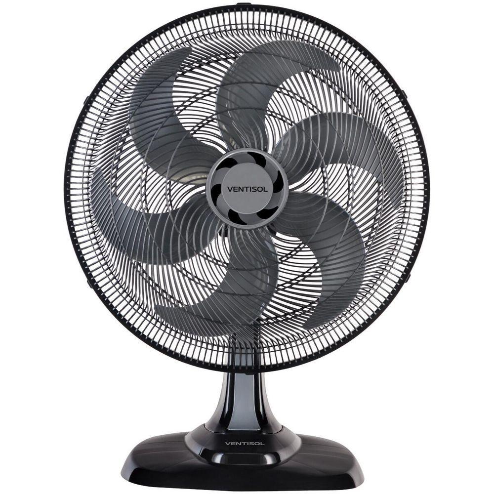Miniatura Ventilador De Mesa 50cm Turbo 6 Pas Oscilante Premium Preto 220v