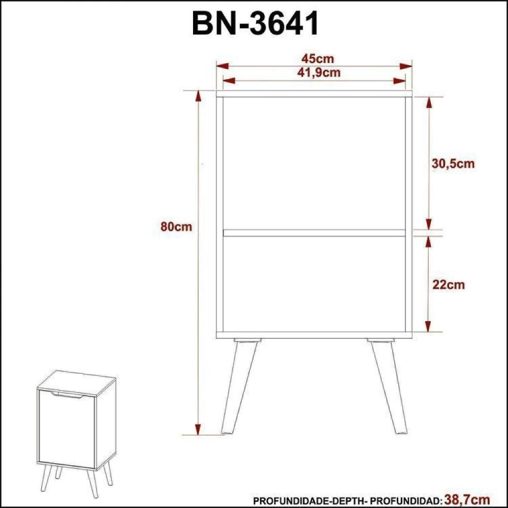 Gabinete para Banheiro com Espelheira 45cm Branco