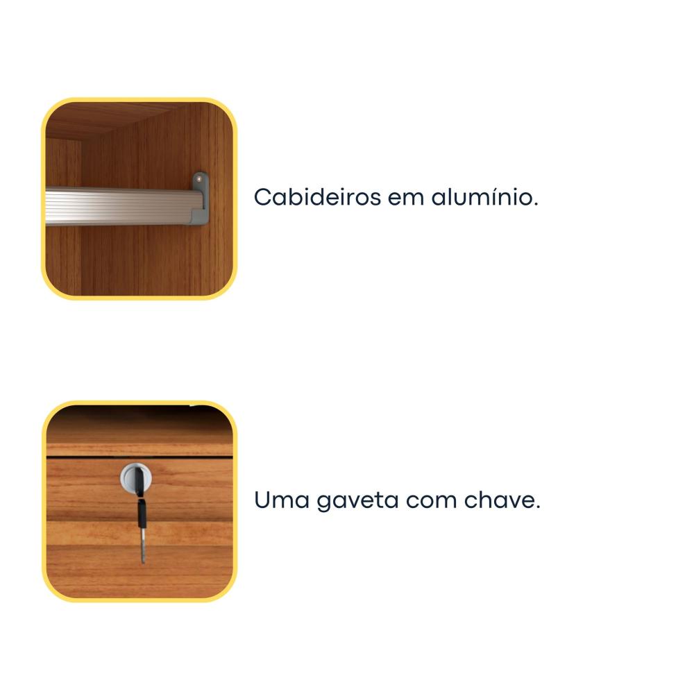 Guarda Roupa Solteiro com Espelho 2 Portas 6 Gavetas 133cm Chicago Guarda Roupa 2 Portas 6 Gavetas Chicago Tcil Móveis Cinamomo