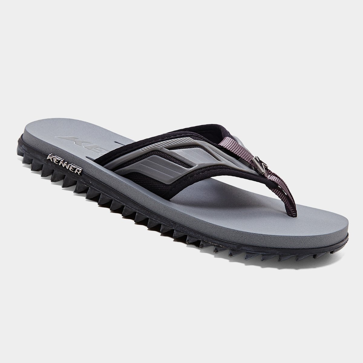 Miniatura Chinelo Kenner Kivah Full Force Masculino Preto+Chumbo - 38