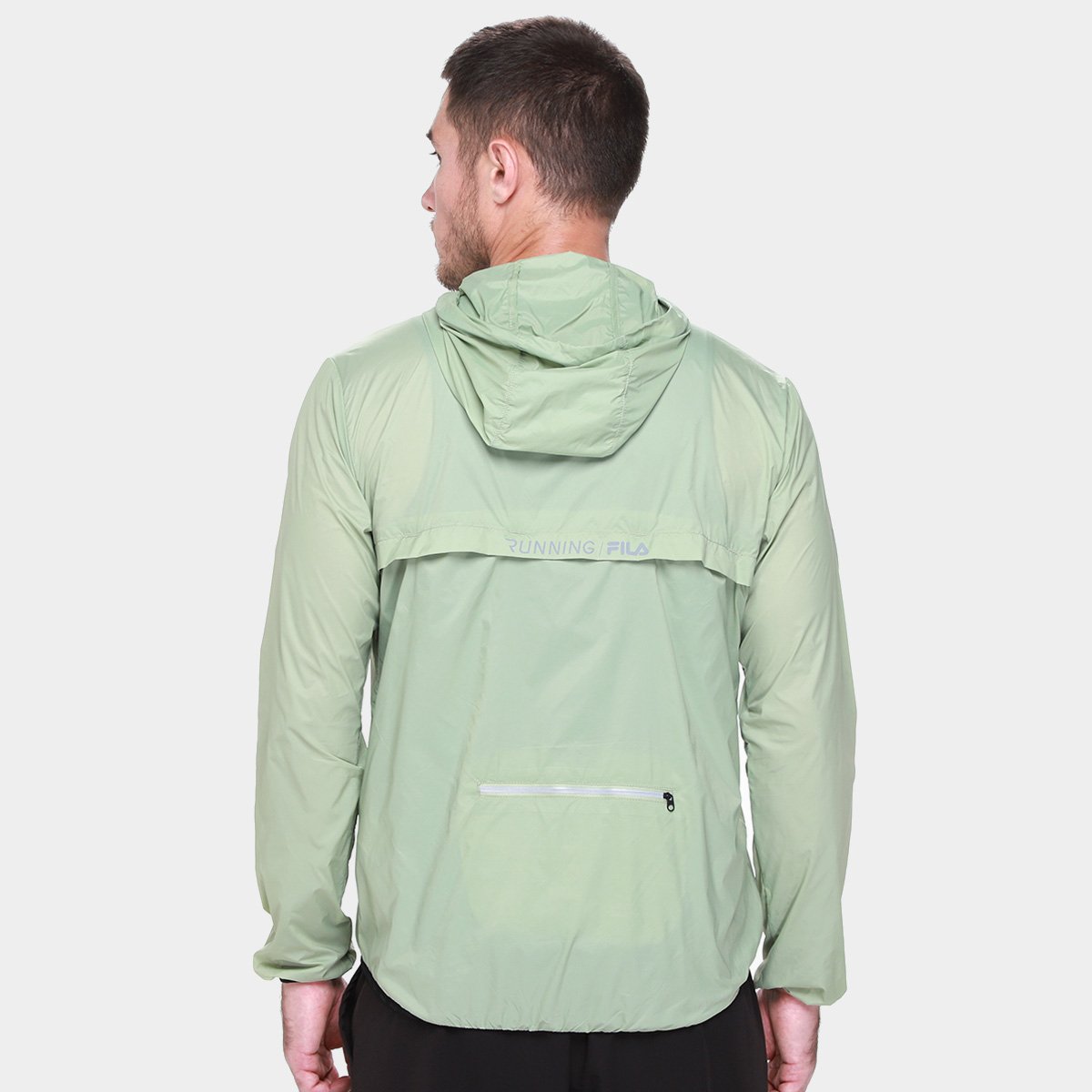 Miniatura Jaqueta Corta Vento Fila Racer Run Masculina Verde claro - G