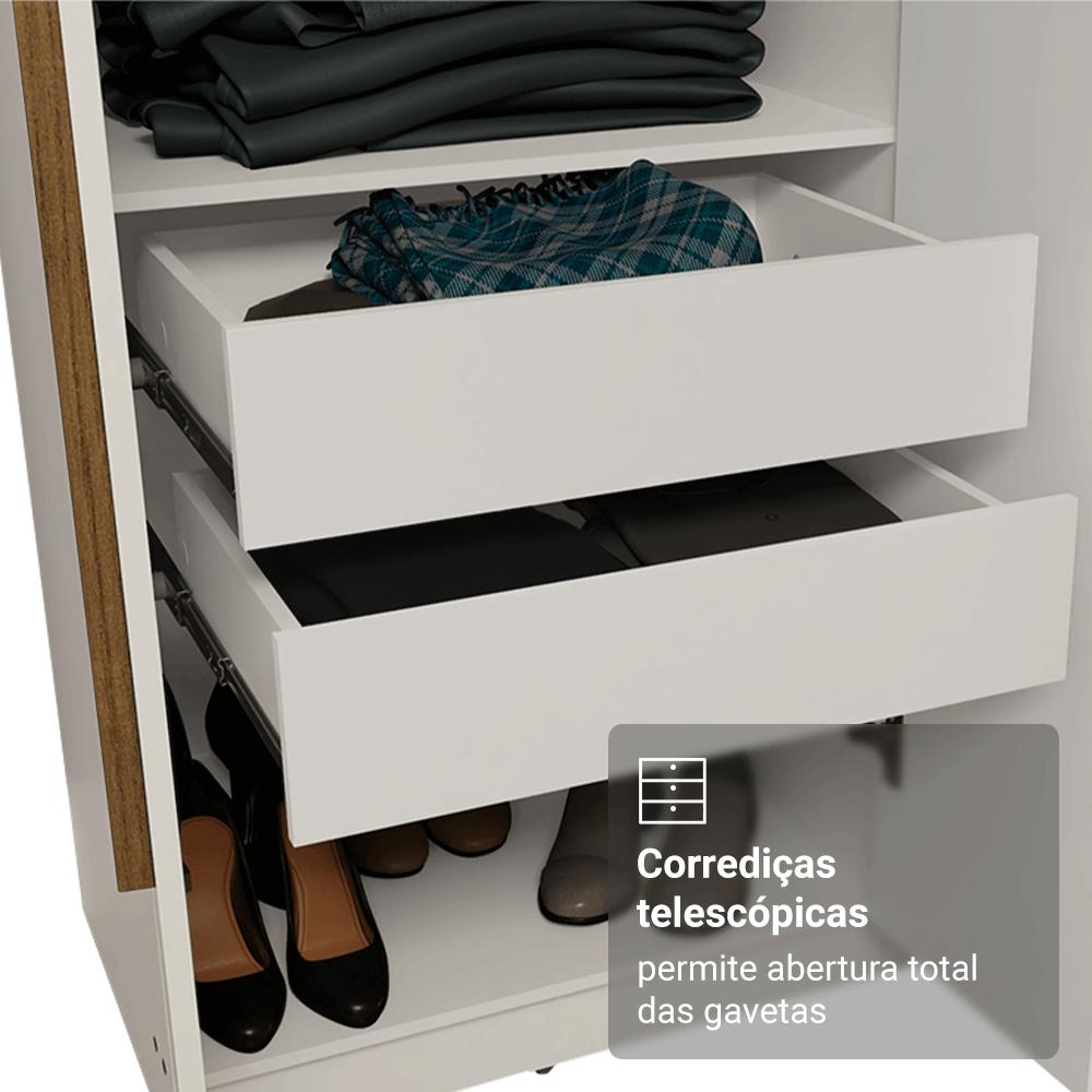 Guarda-Roupa Closet 4 Gavetas 216 cm Branco Venus Madesa Branco