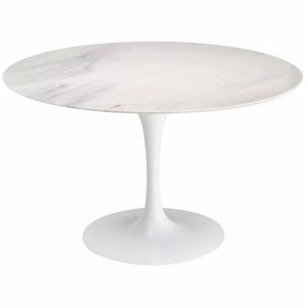 Miniatura Mesa Saarinen Redonda 120cm Mármore Branco Extra Yescasa
