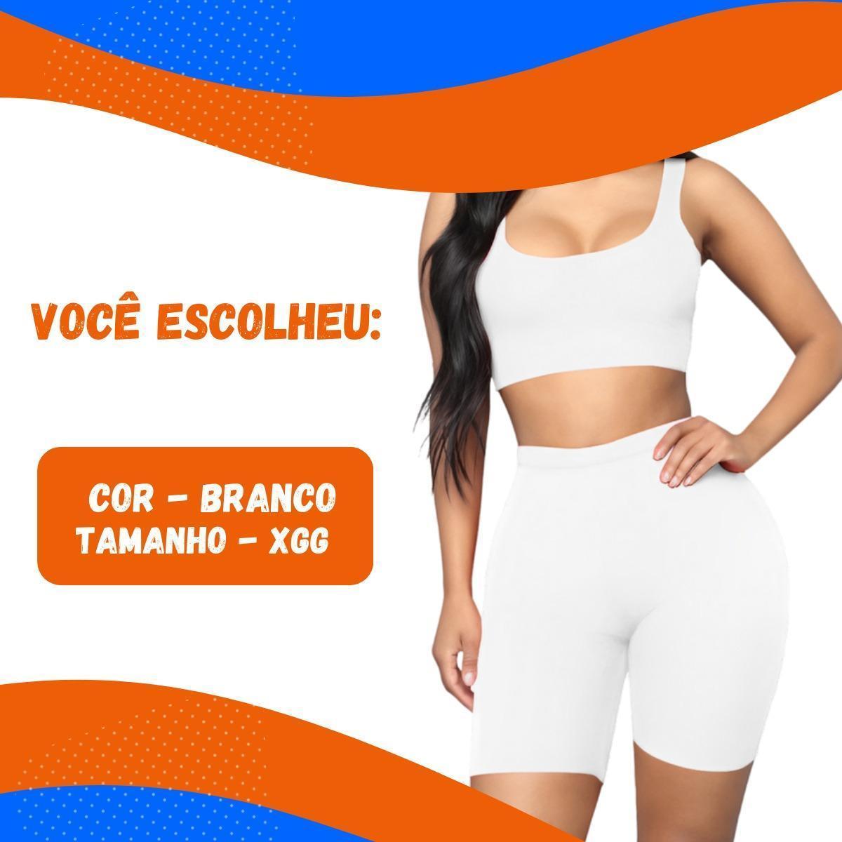 Miniatura Cinta Modeladora Shorts Compressão Cintura Alta Branco Xgg