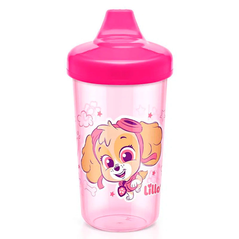 Miniatura Copo Lillo Max Antivazamento Patrulha Canina 12+ Meses Rosa 320ml