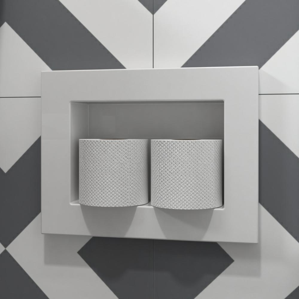 Miniatura Nicho Pedra Porta Papel 31cm Venturi Preto Fosco