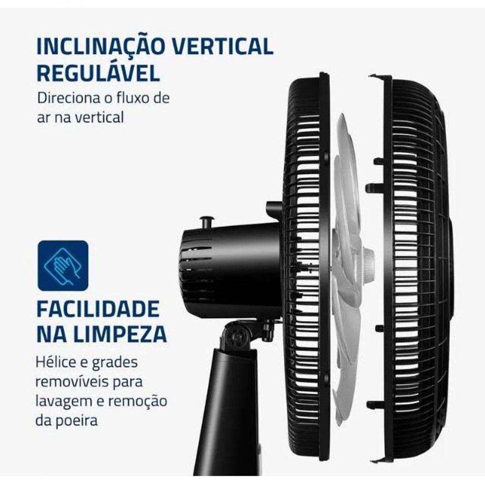 Miniatura Ventilador De Mesa 40cm Turbo Nvt-40-8p-b Preto/prata 110V
