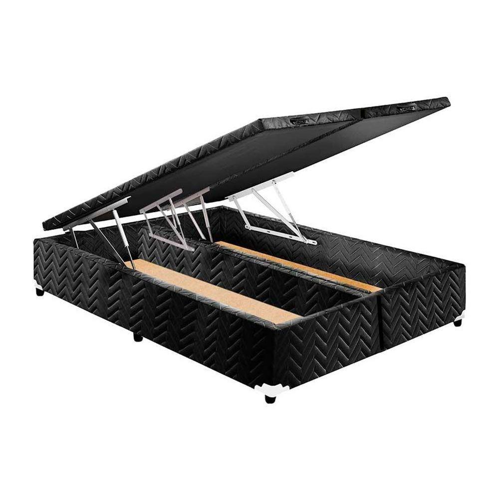 Miniatura Cama Box Baú Universal Queen Rústico Black (158x198x36) - Paropas