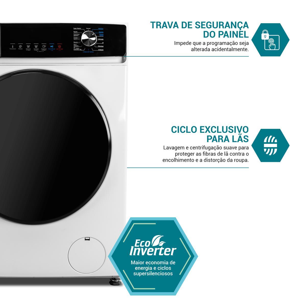 Lava e Seca 11Kg Philco Inverter Plus 16 Programas PLS10B 127V