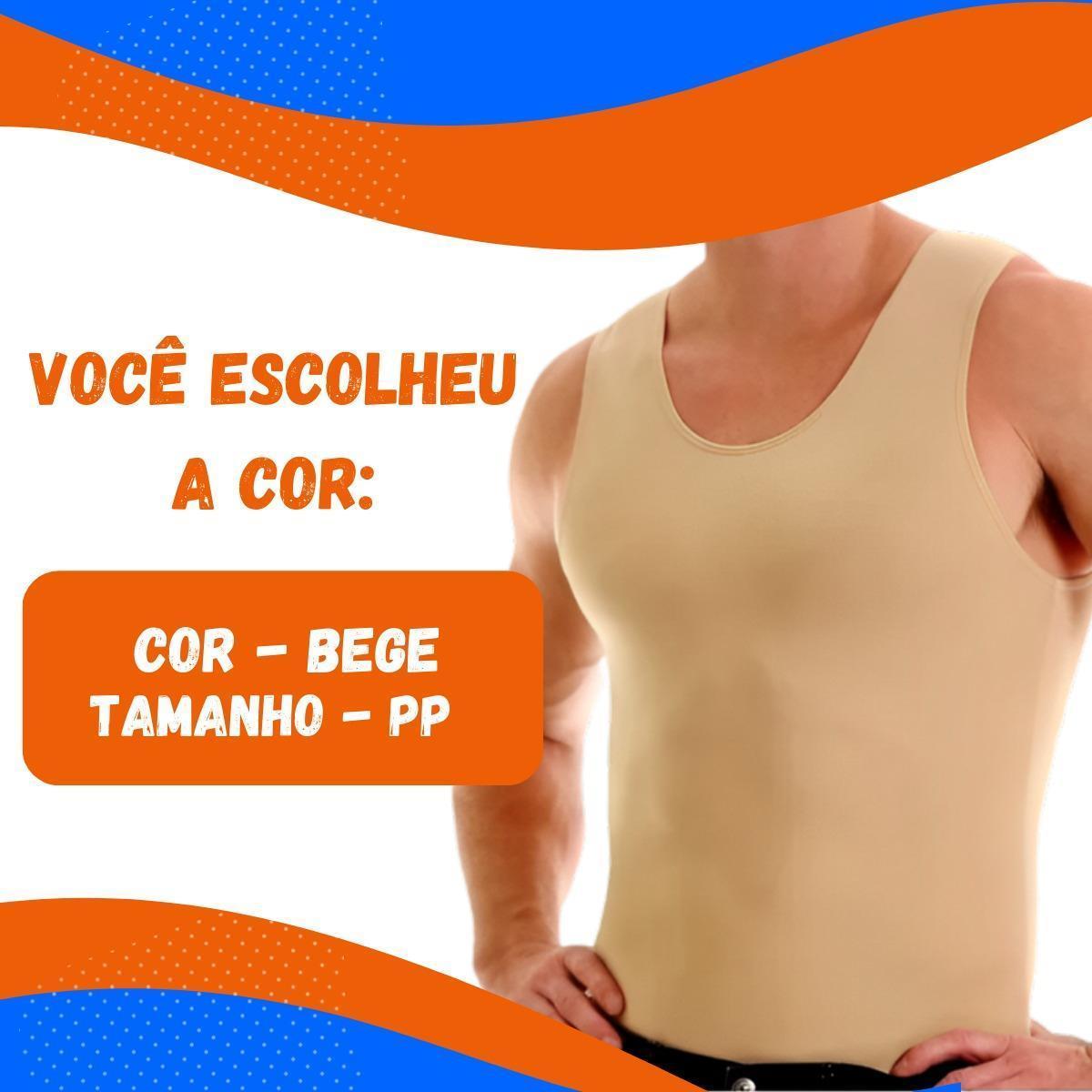 Miniatura Cinta Regata Modeladora Camiseta Masculina Bege Tamanho Pp