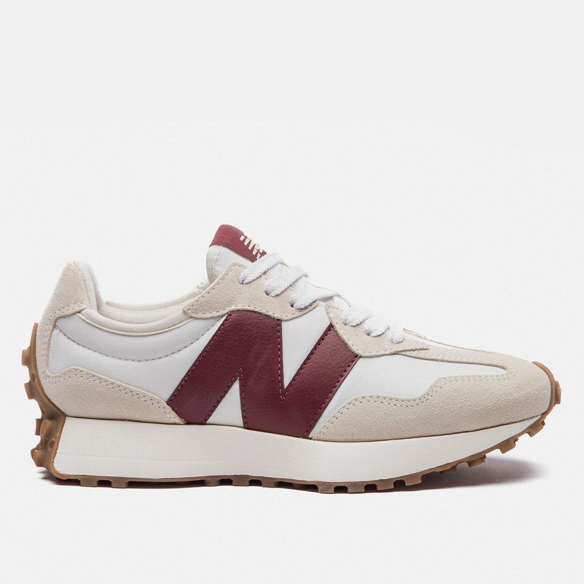 Miniatura Tênis New Balance 327 V1 Feminino Bege+Vinho - 34