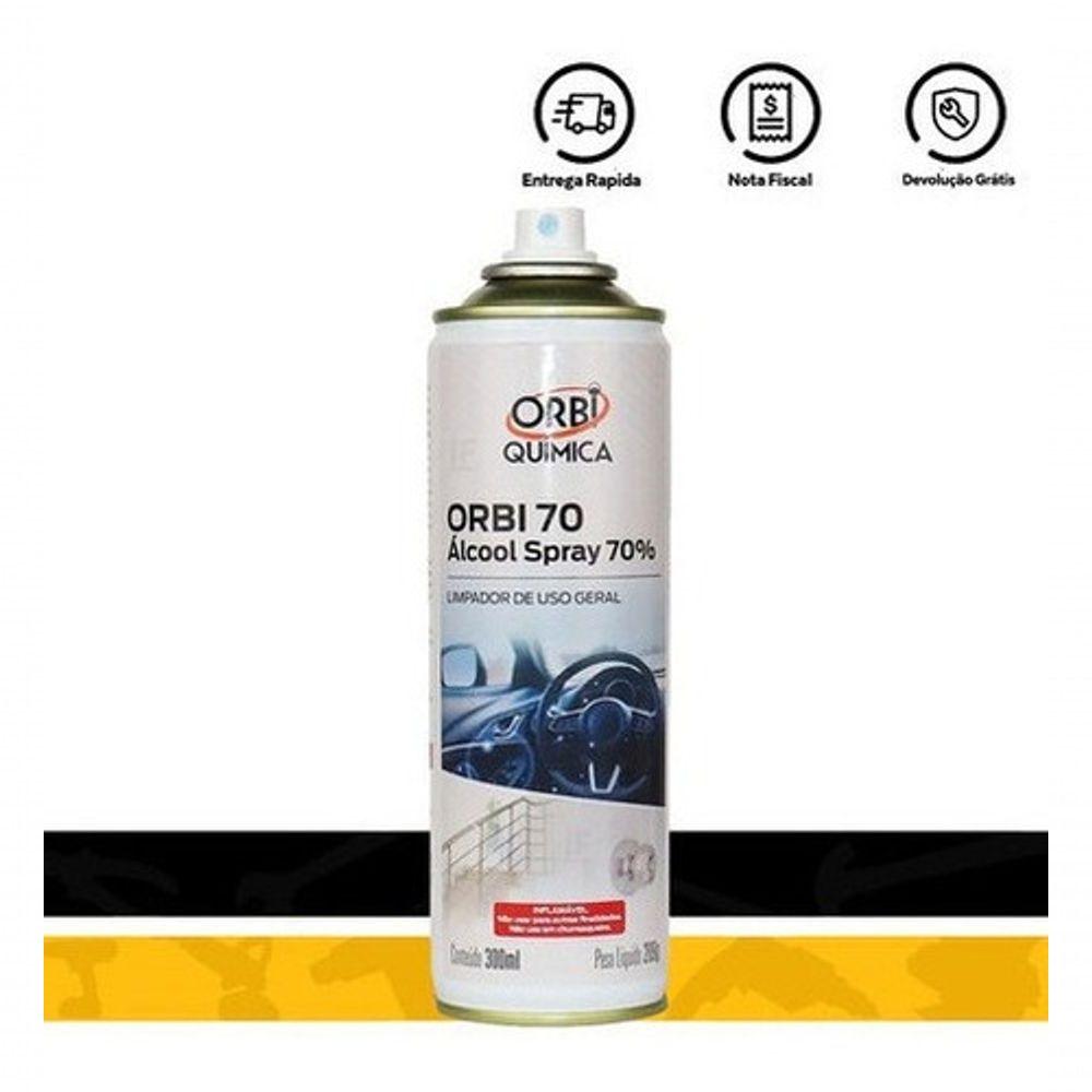 Miniatura Álcool Em Spray 70% Aerossol 300Ml Orbi 4 Unidades