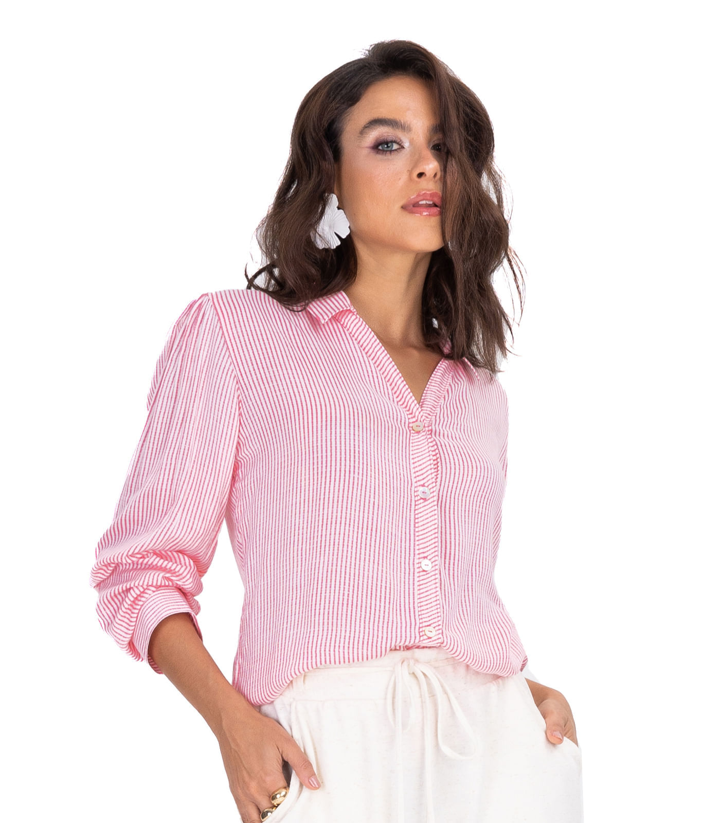 Miniatura Camisa Feminina Manga Longa Endless Rosa G