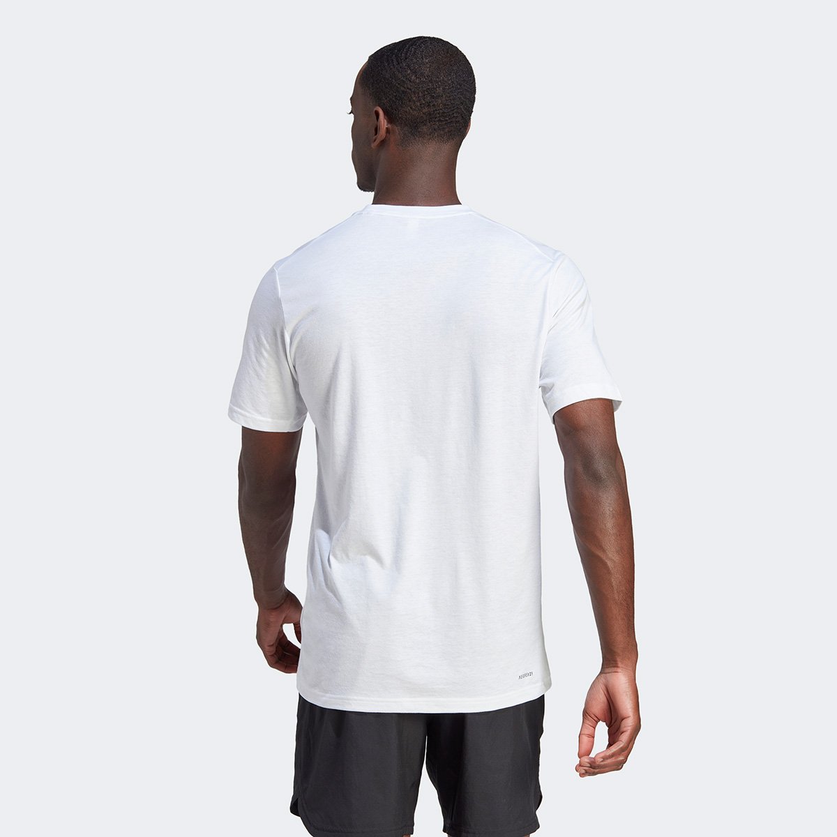 Miniatura Camiseta Adidas Training Essentials Logo Masculina Branco+Preto - G