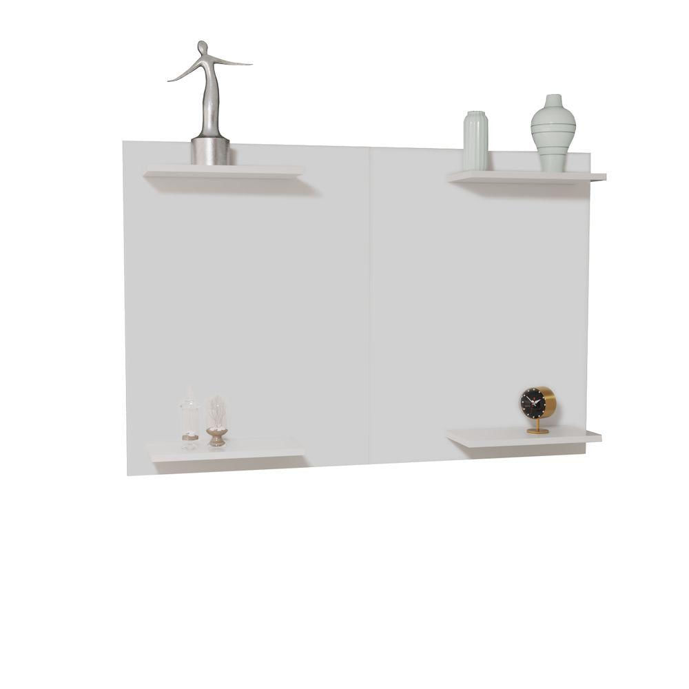 Miniatura Painel TV Até 50 Pol Em MDF Com Prateleiras Para Decoração Branco