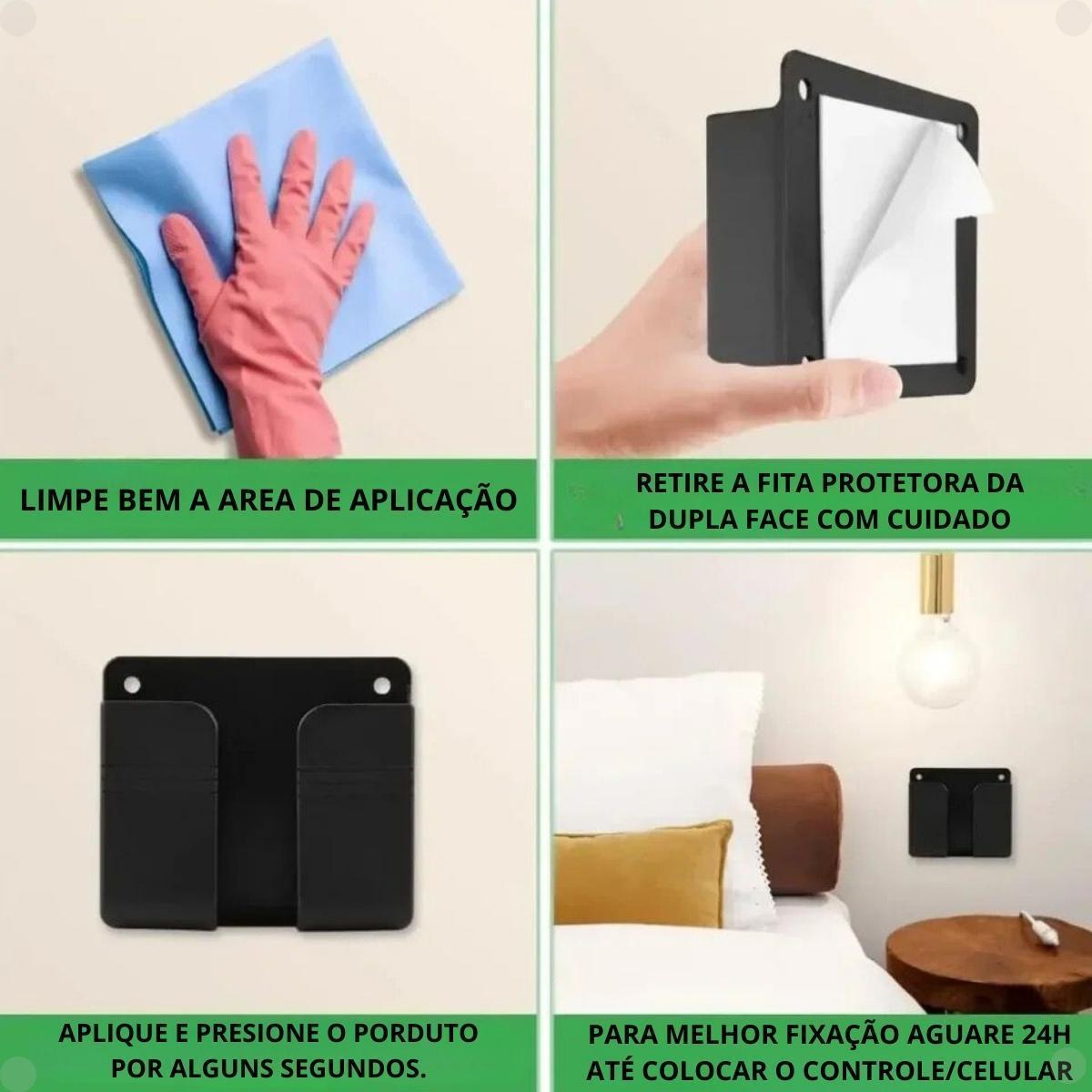 Miniatura 5 Suporte De Parede Adesivo Para Controles Celular Branco
