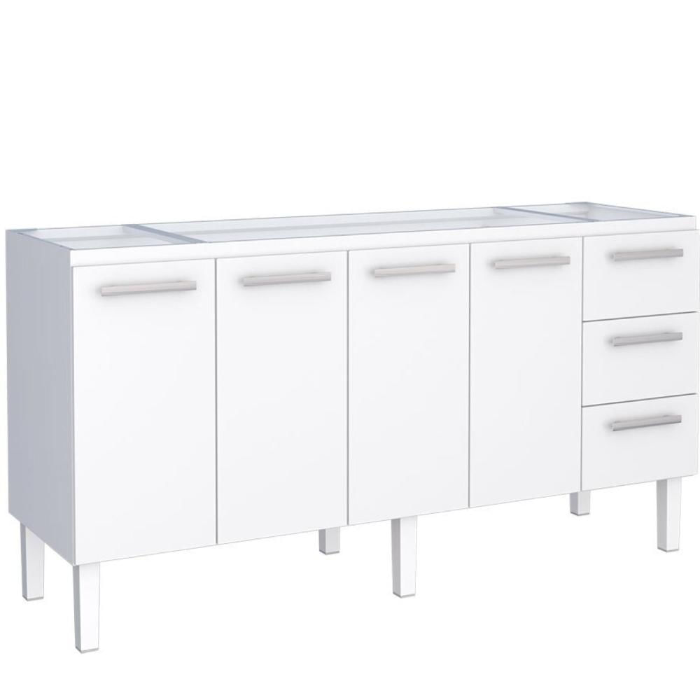 Miniatura Balcão para Pia de Cozinha 180cm 4 Portas 3 Gavetas Vênus Cozimax Branco