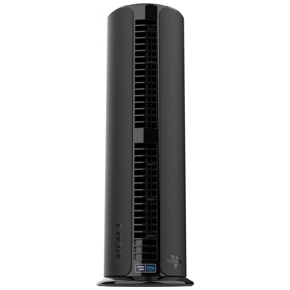 Miniatura Ventilador de Torre Oscilante Compacto com Controle de Voz Alexa 110V Vornado ATOM 2 AE, Preto