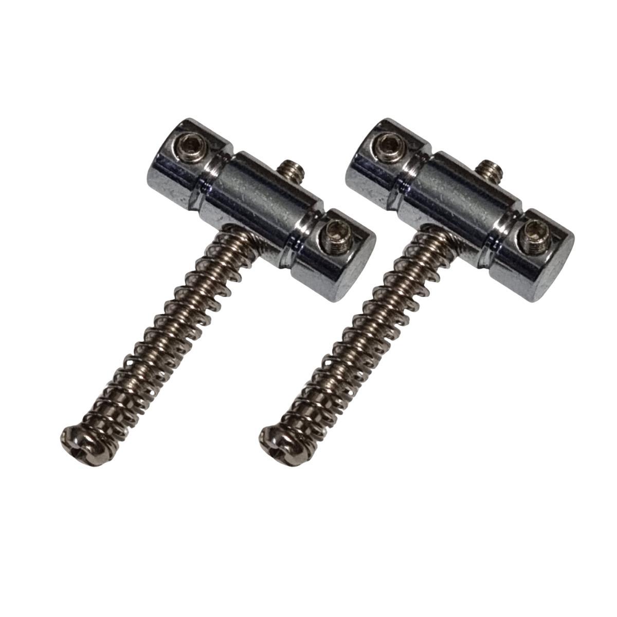 Miniatura Kit 2 Saddle Guitarra Ponte Tele Metal Cromado Parafuso Mola