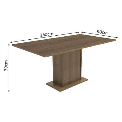 Conjunto Sala de Jantar Madesa Megan Mesa Tampo de Madeira com 6 Cadeiras Rustic/Bege Marrom Cor:Rustic/Bege Marrom