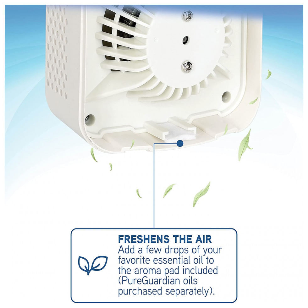 Purificador de Ar Conectável com Luz Noturna UV, 110V, GermGuardian AC225W, Branco