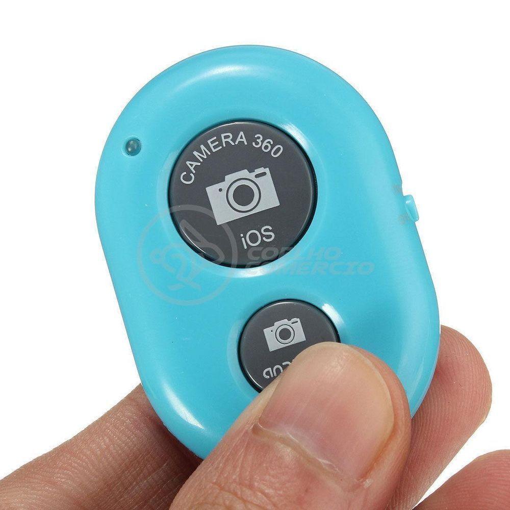 Miniatura Controle Remoto Disparador De Fotos Bluetooth Selfie - Azul
