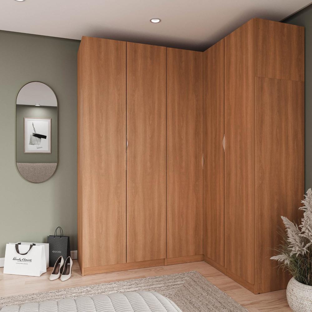 Miniatura Guarda Roupa Modulado Canto 5 Portas 3 Peças Hera CabeCasa MadeiraMadeira Louro