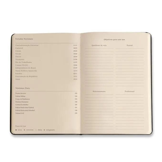 Miniatura Planner 2025 - Cícero - Kraft Semanal 14X21 Flores Mini