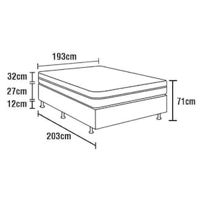 Miniatura Cama Box Super King Castor Silver Star Air com Molas Ensacadas 71x193x203cm – Branco/Bege