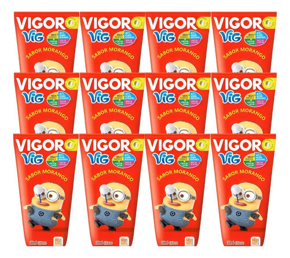 Miniatura 5X 12 Suco Pronto Nectar De Fruta Morango Vigor Caixinha 2