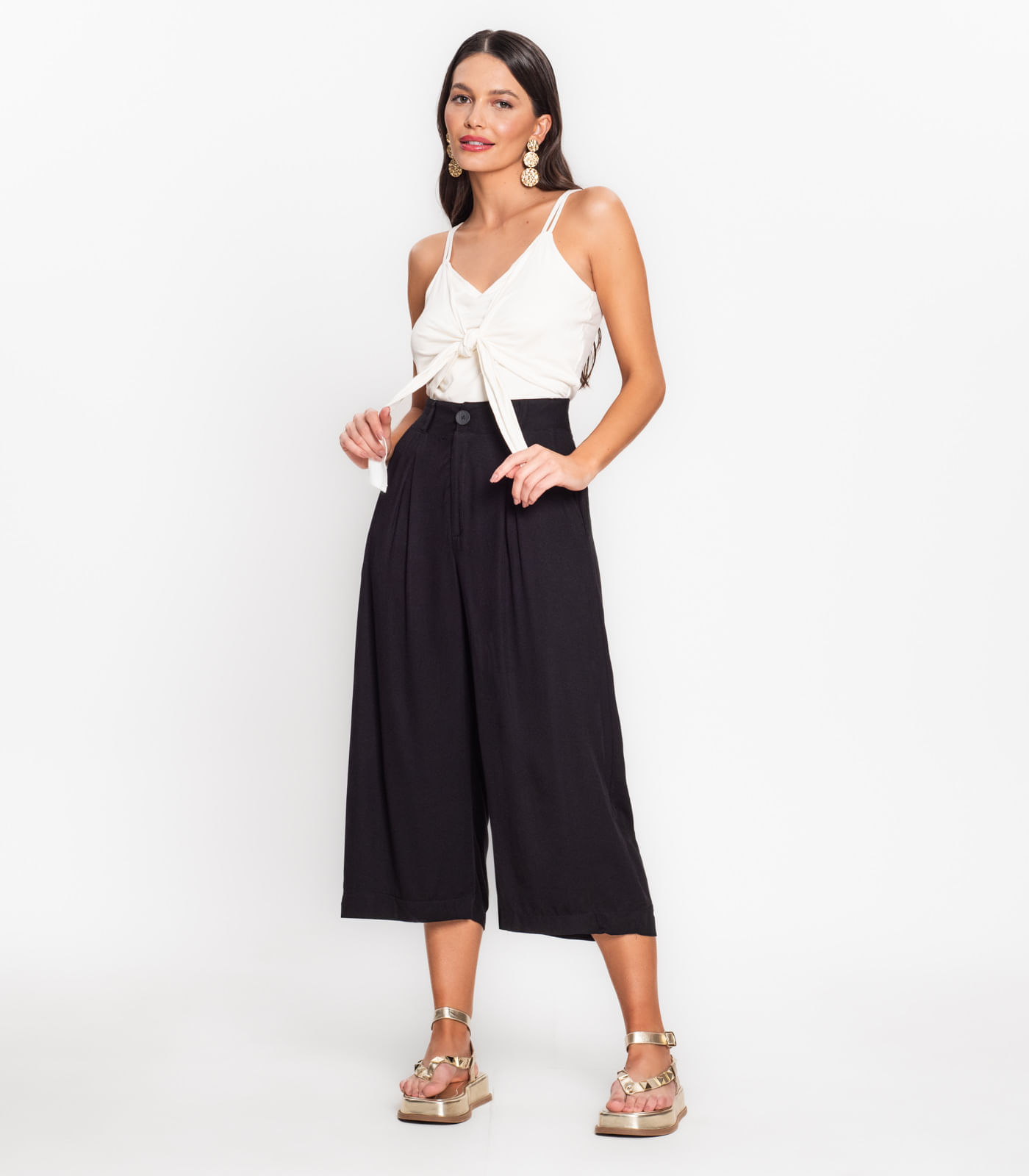 Miniatura Blusa De Alça Feminina Viscose Endless Bege G