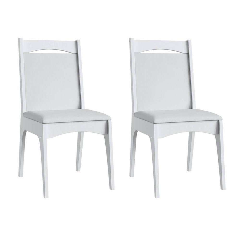 Conjunto Mesa Fixa Com 4 Cadeiras Mdf Branco