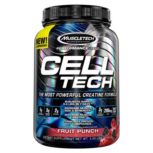 Miniatura Cell Tech Creatina Muscletech 3Lbs 1,4 Kg Fruit Punch