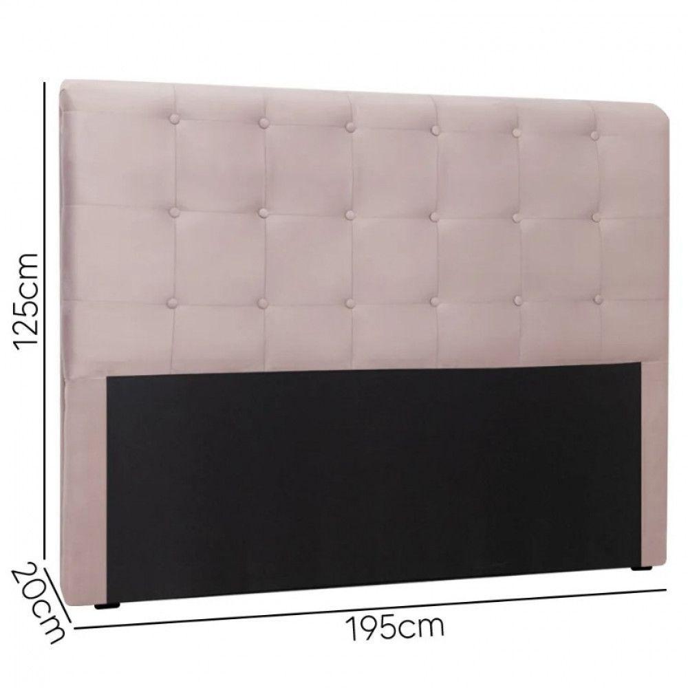Miniatura Cabeceira Cama Box Quarto King Size Paola 195 Cm Veludo Speciale Home Rose