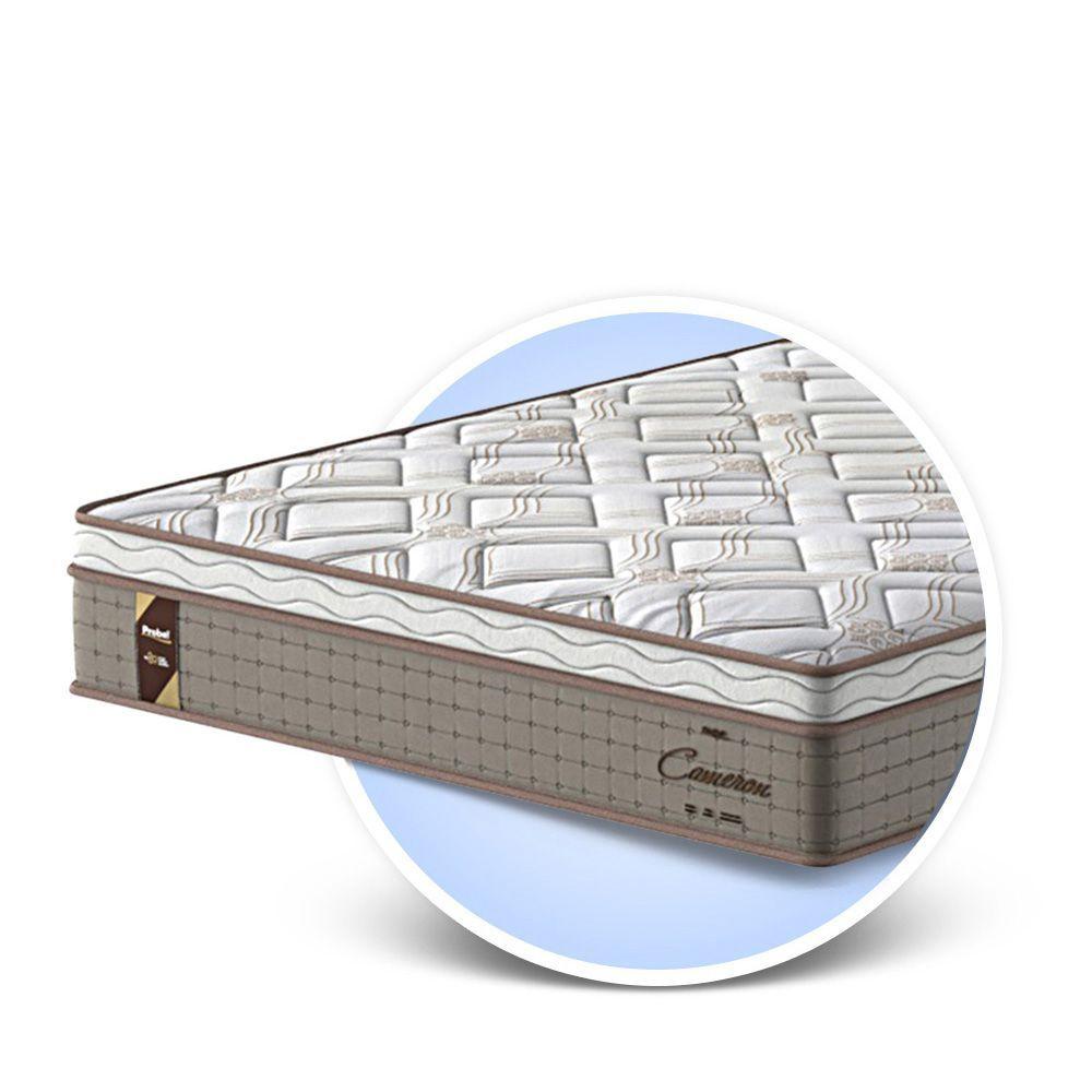 Miniatura Conjunto Probel Cameron Box Castor Marrom Casal 138x188x70cm