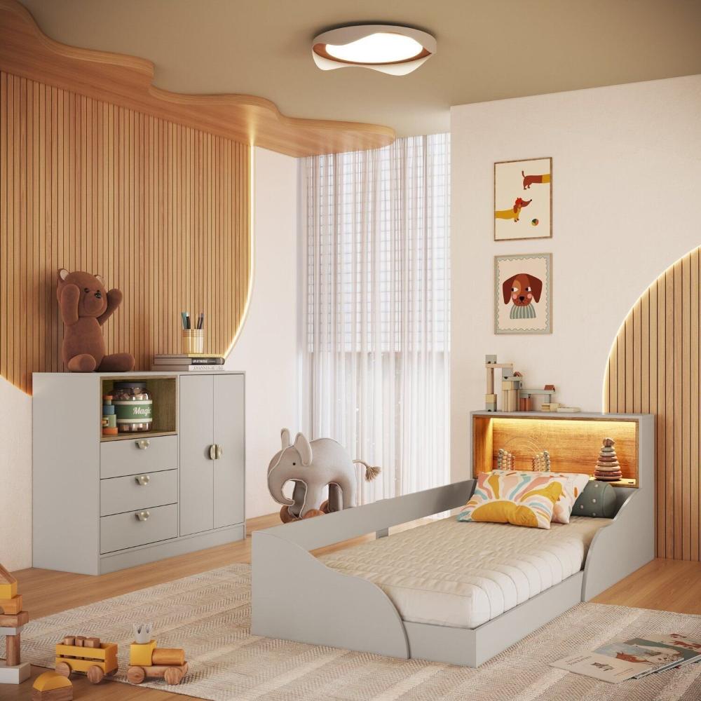 Miniatura Quarto Infantil com Cama Solteiro Montessoriana com Iluminação Led e Comoda Lille Arenas