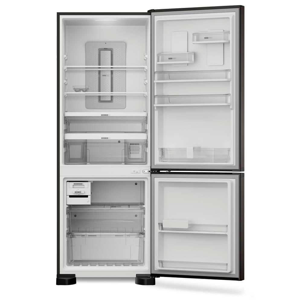 Miniatura Geladeira Brastemp Frost Free Inverse A+++ 479 litros cor Black Inox com Super Capacidade e Smart Flow - BRE58FE 110v