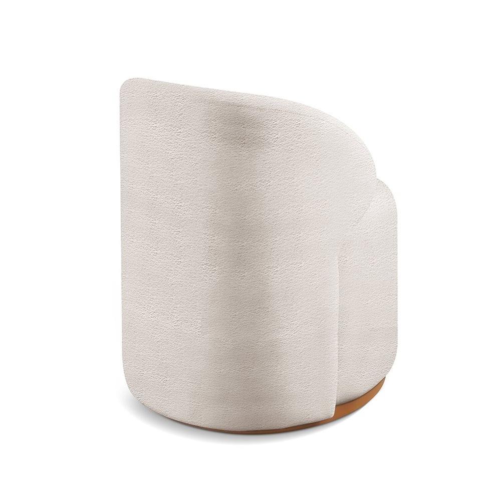 Poltrona Curva Moderna Brenda Design Arredondado Nude