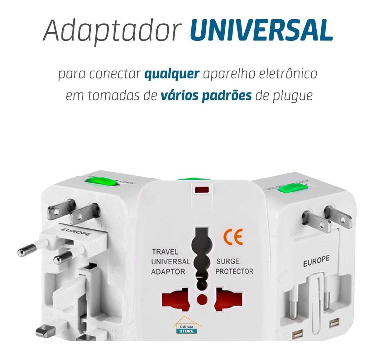 Miniatura Adaptador Tomada Universal Padrão Europeu Uk Eua Para Brasil