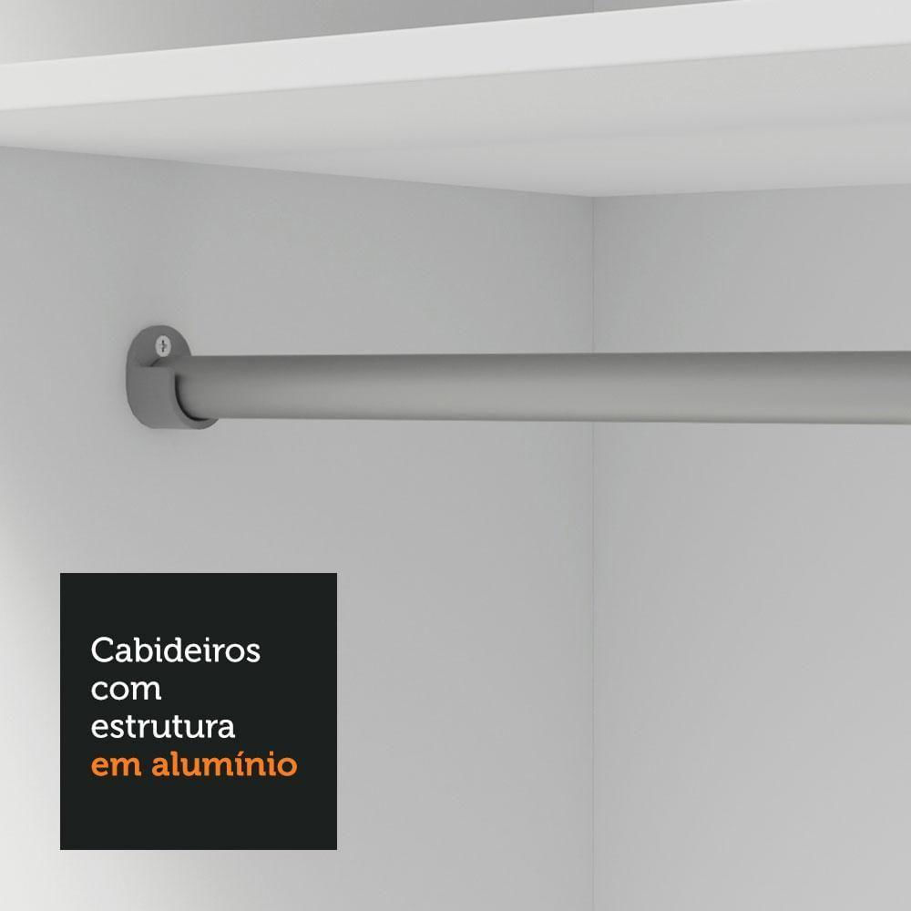 Miniatura Guarda-roupa Solteiro 2 Portas De Correr Com Espelho 2 Gavetas Branco/preto Vivare Madesa Branco/preto