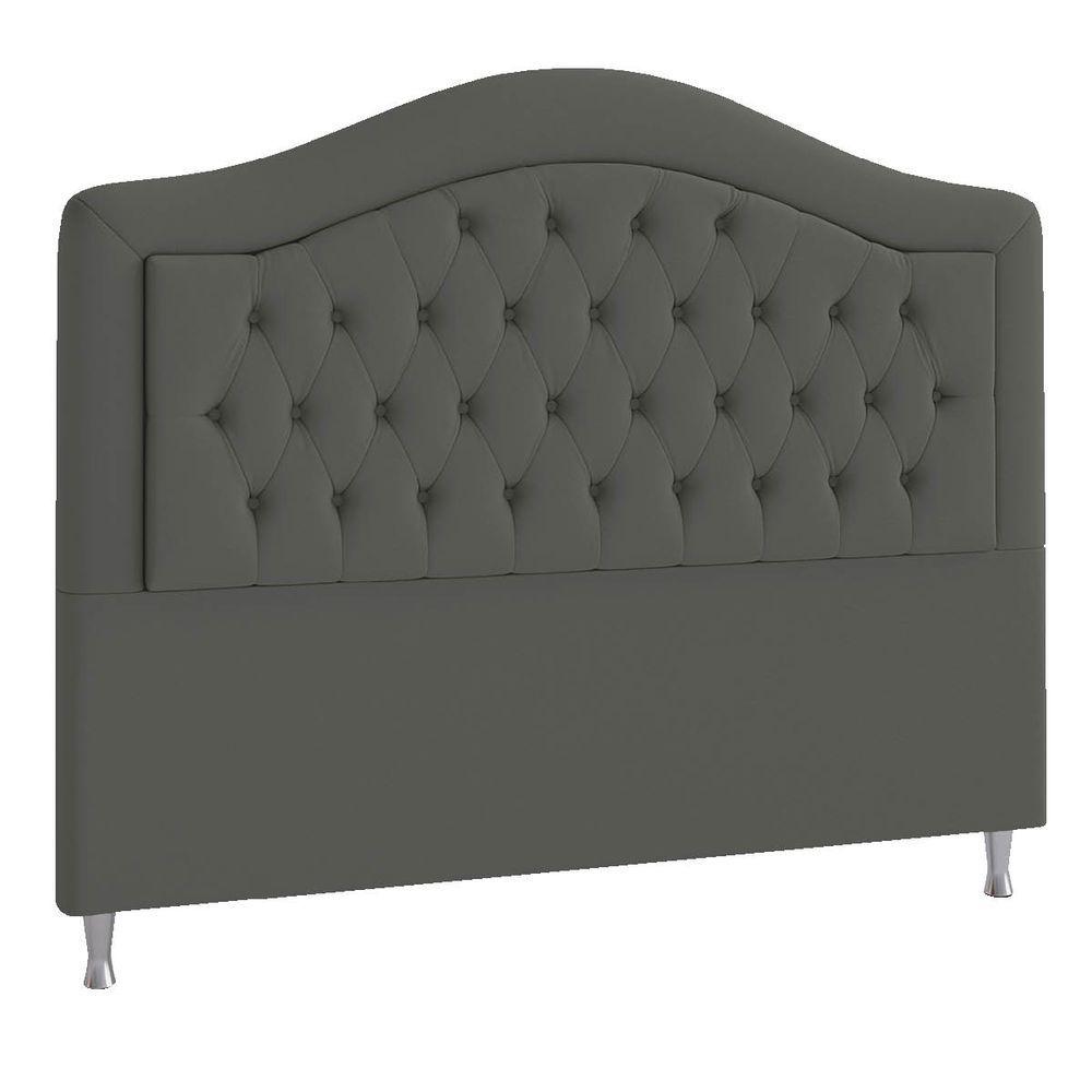 Miniatura Cabeceira King ághata P04 195 Cm Suede Cinza Escuro Tca 958