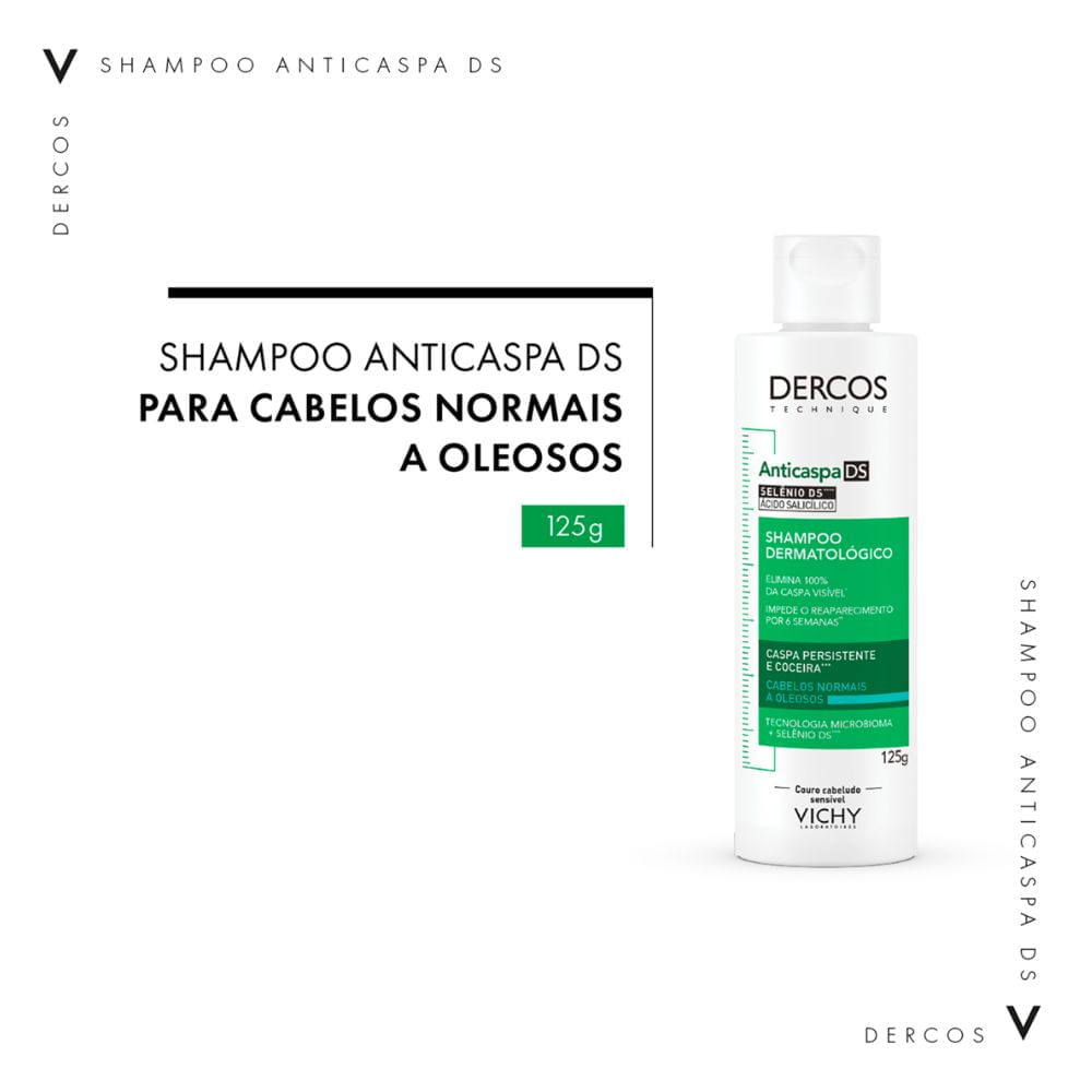 Miniatura Shampoo Anticaspa DS Vichy Dercos Cabelos Normais a Oleosos 125g