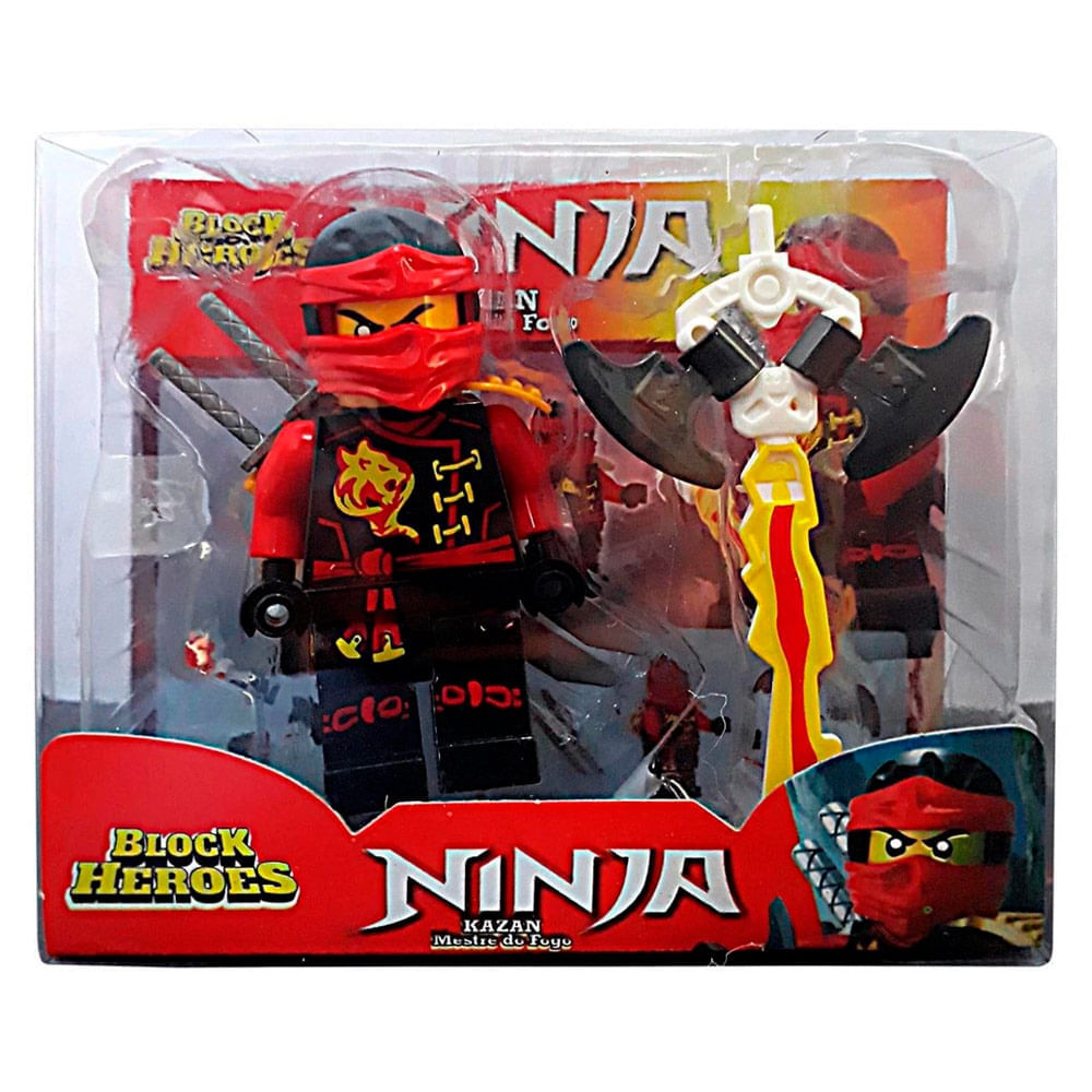 Miniatura Brinquedo Boneco Block Heroes Ninja Polibrinq Sortidos 1 Unidade