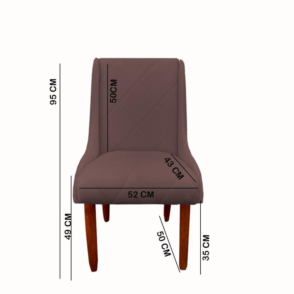 Kit 06 Cadeiras Para Sala De Jantar Pés Palito Veludo Rosê