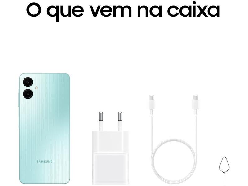 Miniatura Smartphone Samsung Galaxy A06 128GB 4GB RAM Verde Claro 6,7" Câm. Dupla + Selfie 8MP