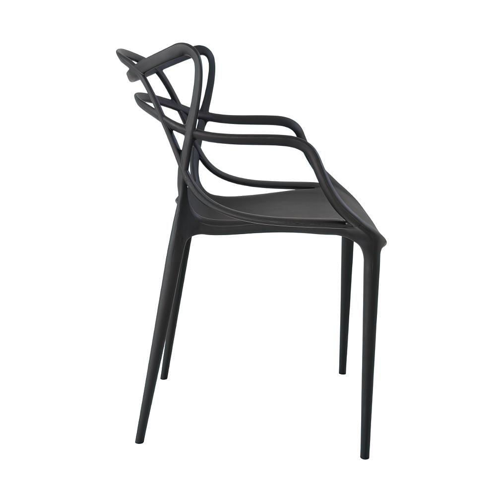 Miniatura Conjunto Mesa De Jantar Retangular Hairpin Natural 130x80cm Com 4 Cadeiras Allegra - Preto