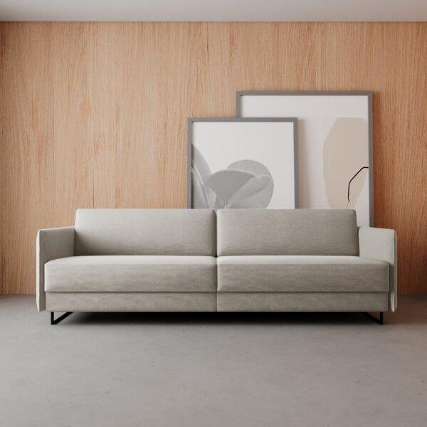 Miniatura Sofá 3 Lugares Live Living Contemporâneo Sofa 3 Lugares Live Neo Bege/Cinza Claro