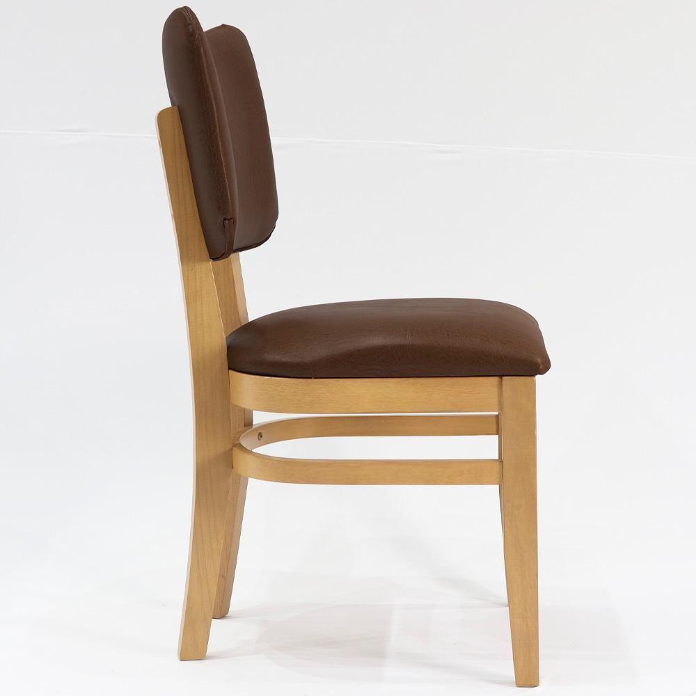 Cadeira Estofada Cafe Pes Madeira Amendoa Nacc Cafe Amendoa